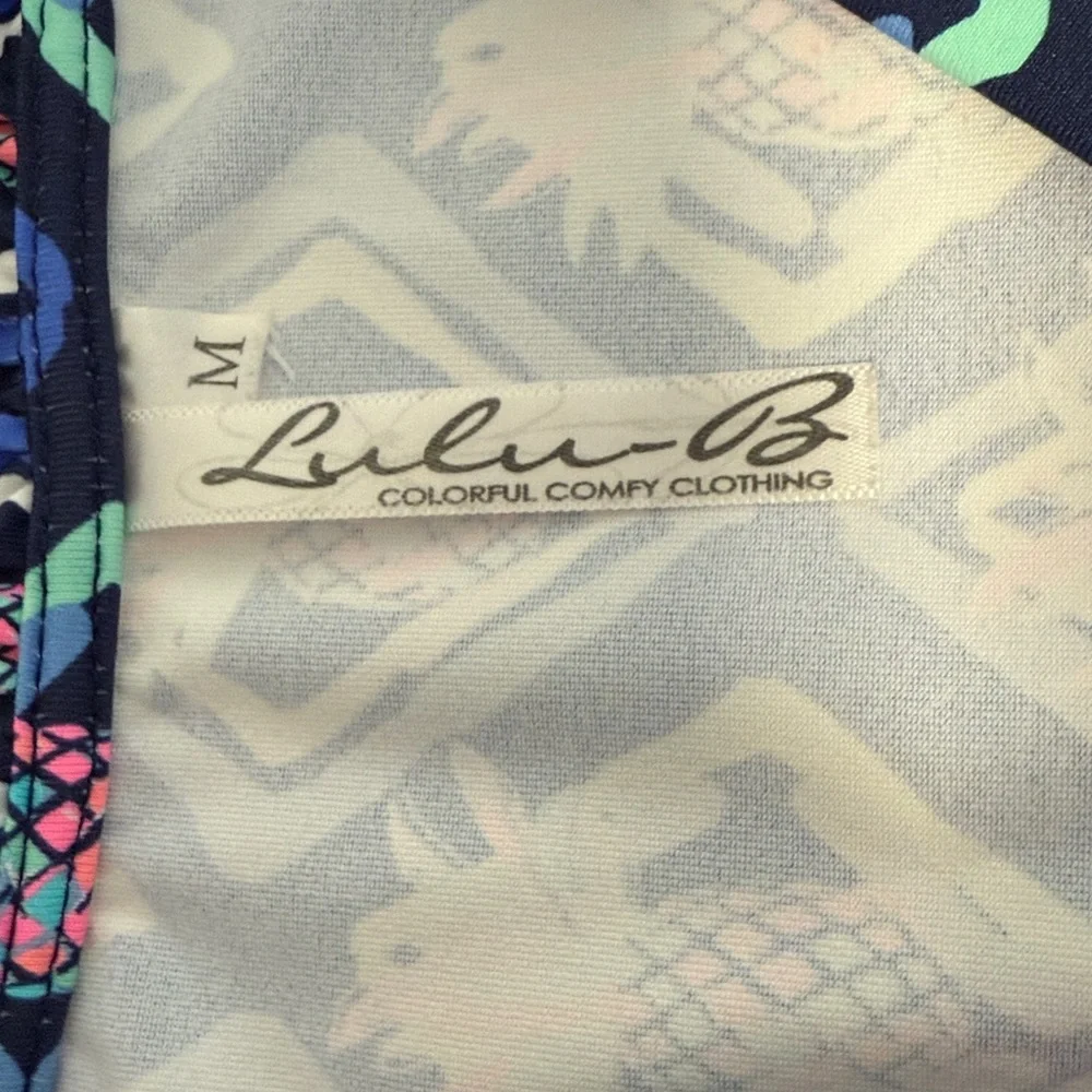 Lulu-B Pineapple Print Sleeveless Ruffle Blouse SZM - Picture 3 of 10